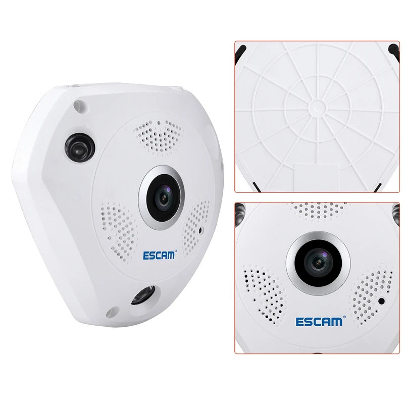 Камера видеонаблюдения ESCAM QP180 панорамный обзор на 360 градусов 960P HD беспроводная