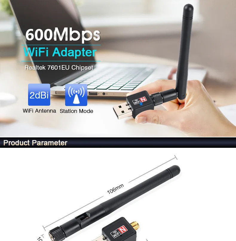 RTL8188 FTV Chip USB Wireless Network Card 2.0 Mini WIFI Receiver 2DB Large Antenna 300m Wireless Network Card wifi adapter for desktop