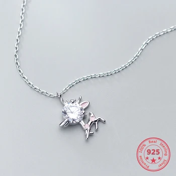 

Korean New Fashion Silver 925 Simple Christmas deer Pendant Necklaces Women's Clavicle Chain Special Price Christmas Jewelry