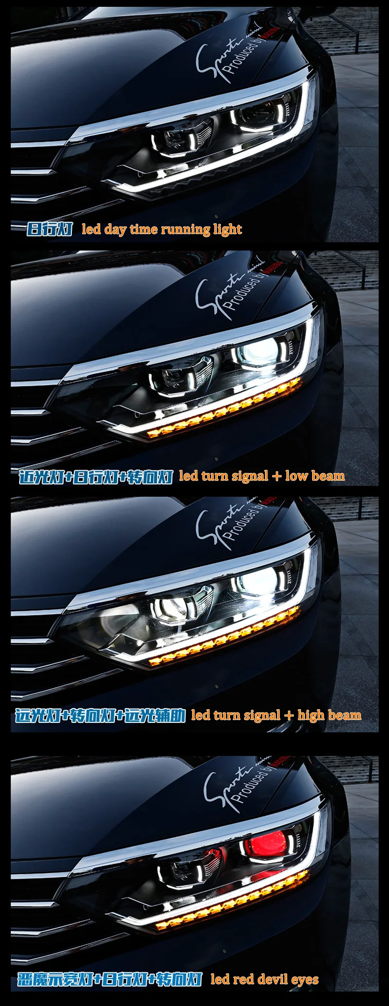 Автомобильный Стайлинг фар для VW Passat B8 для Volkswagen Passat Головной фонарь светодиодный DRL Высокий Низкий Луч динамический поворот
