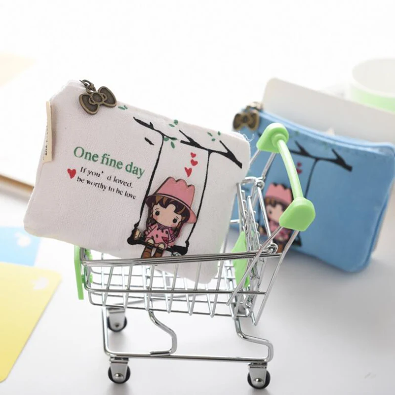 Cute Cartoon Animal Coin Purse Women Mini Canvas Card Holder Small Wallet Pouch Daily Storage Bag Kawaii Girls PVC Purse Clutch