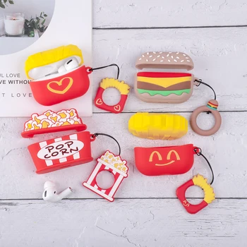 

For AirPods Pro Cute French Fries Burger Hamburger Headphone Cases For Apple Airpods 3 Soft Silicone Protection Earphone Cover