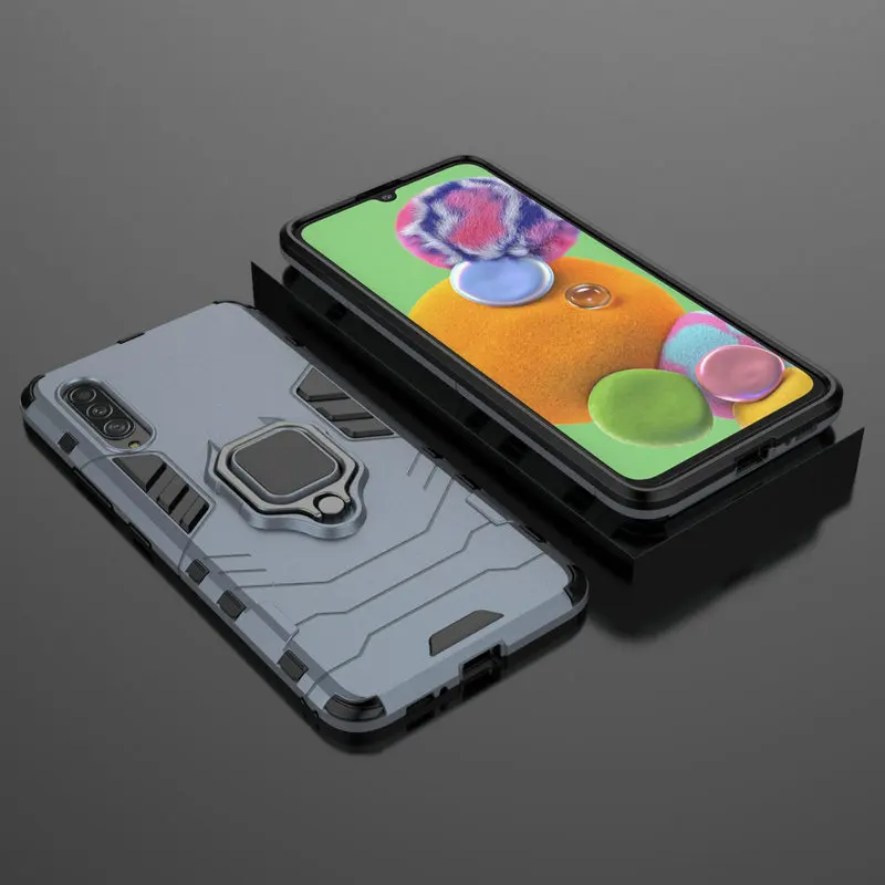3D кольцевой защитный чехол для samsung Galaxy A90 5G A908F, автомобильный держатель для samsung Galaxy M30s A70s, задняя крышка для телефона, чехол