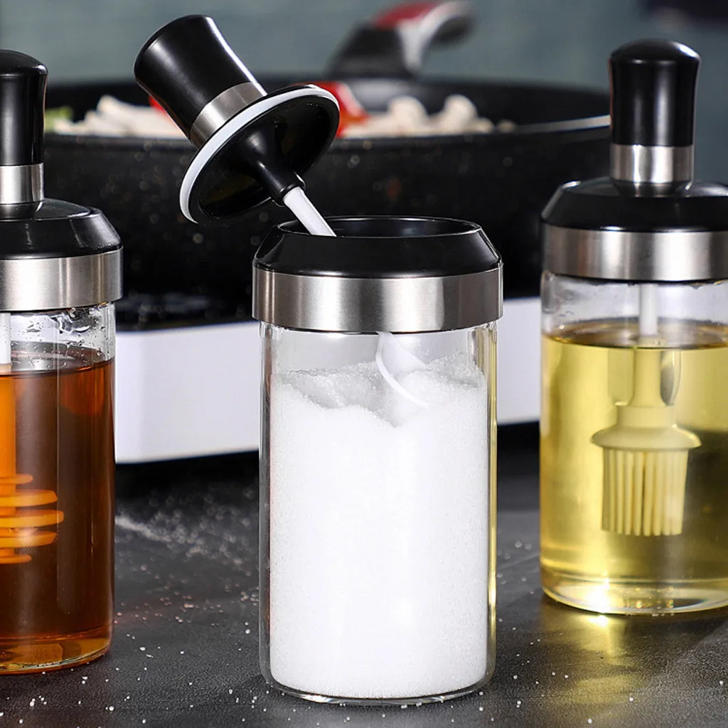 Креативные кухонные прозрачные банки для приправ масло мед кухонный дозатор ящик для бутылок шейкеры Органайзер соль перец инструменты для пряностей
