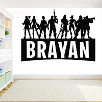 Customed Name Wall Sticker Boys Gaming Room Vinyl Decal Kids Bedroom Wall Decor Gamer Room Decoration Accessories Video Game