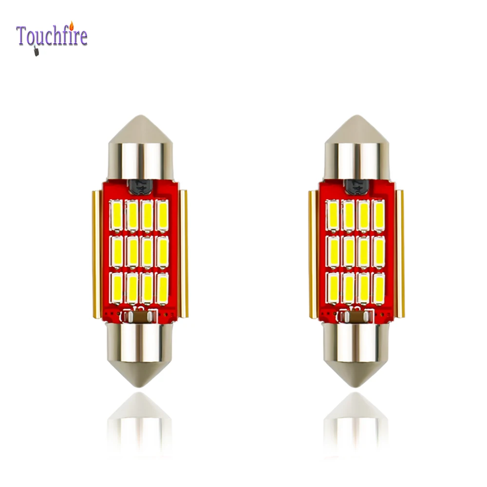100 шт. Авто C5W гирлянда 4014 12SMD 31/36/39/41 мм Canbus LED Автомобильные лампы для чтения купол