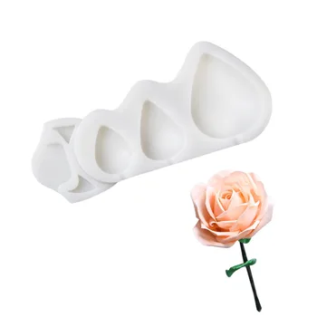 

minsunbak 3D Rose Flower Heart Bud Silicone Mold DIY fondant cake decoration tools Chocolate Gumpaste Mold Sugarcraft