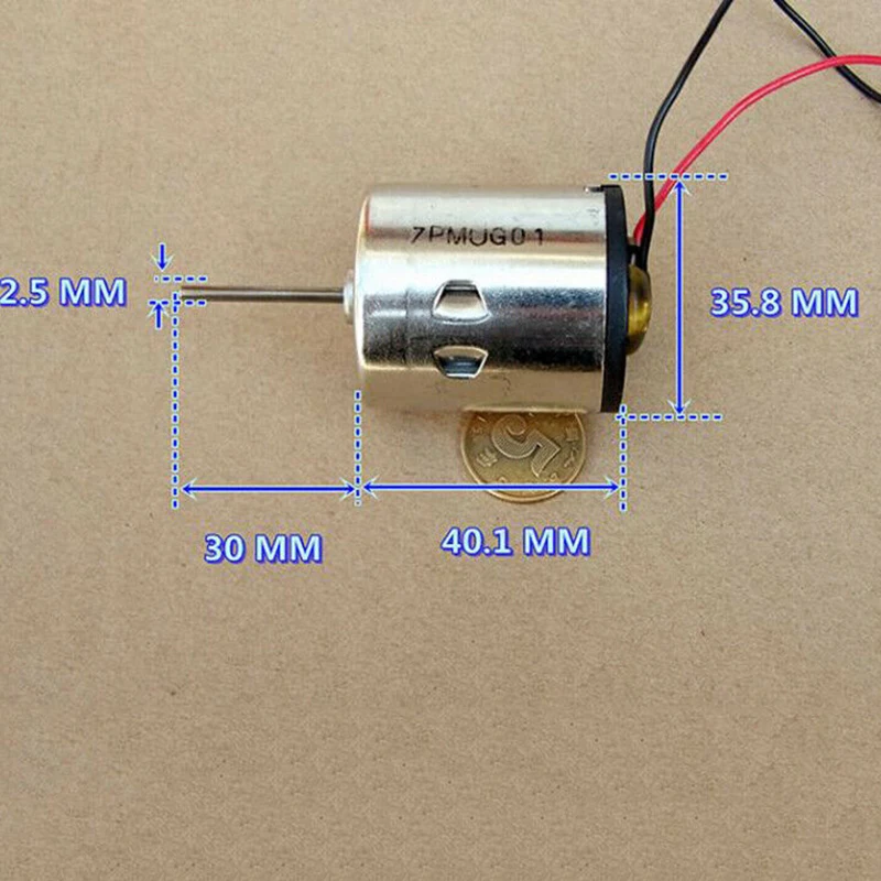 DC 12V 18V 24V 3760RPM Высокий крутящий момент Магнитный съемник для жестких бирок для электронного отслеживания товара Двигателя Мини 7-полюсный ротора угольные щетки двигателя 30 мм длинный вал Сделай Сам Игрушечная модель