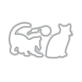 

2020 New Animal Lovers Cat Silhouette Metal Cutting Dies For DIY Scrapbooking Greeting Card Paper Photo Album Making no stamps