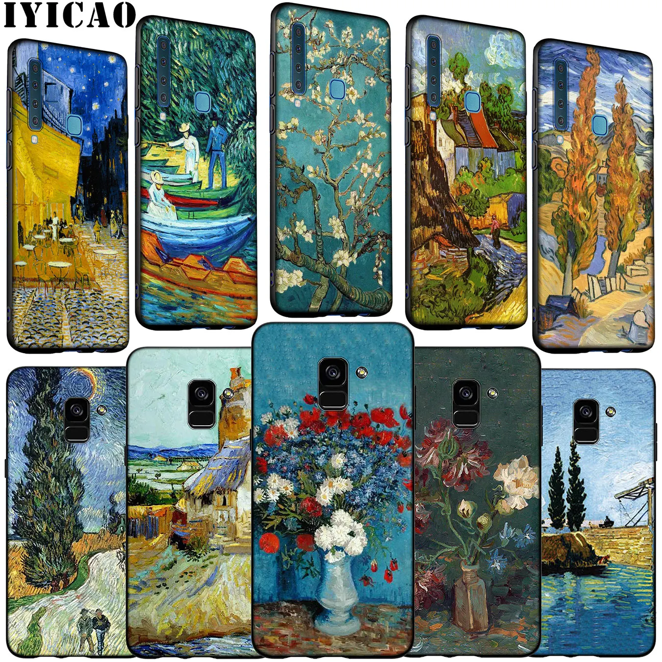 

Van Gogh Art drawing Cute Soft Silicone Phone Case for Samsung Galaxy A6 A7 A8 A9 2018 A3 A5 2016 2017 Note 9 8 10 Plus
