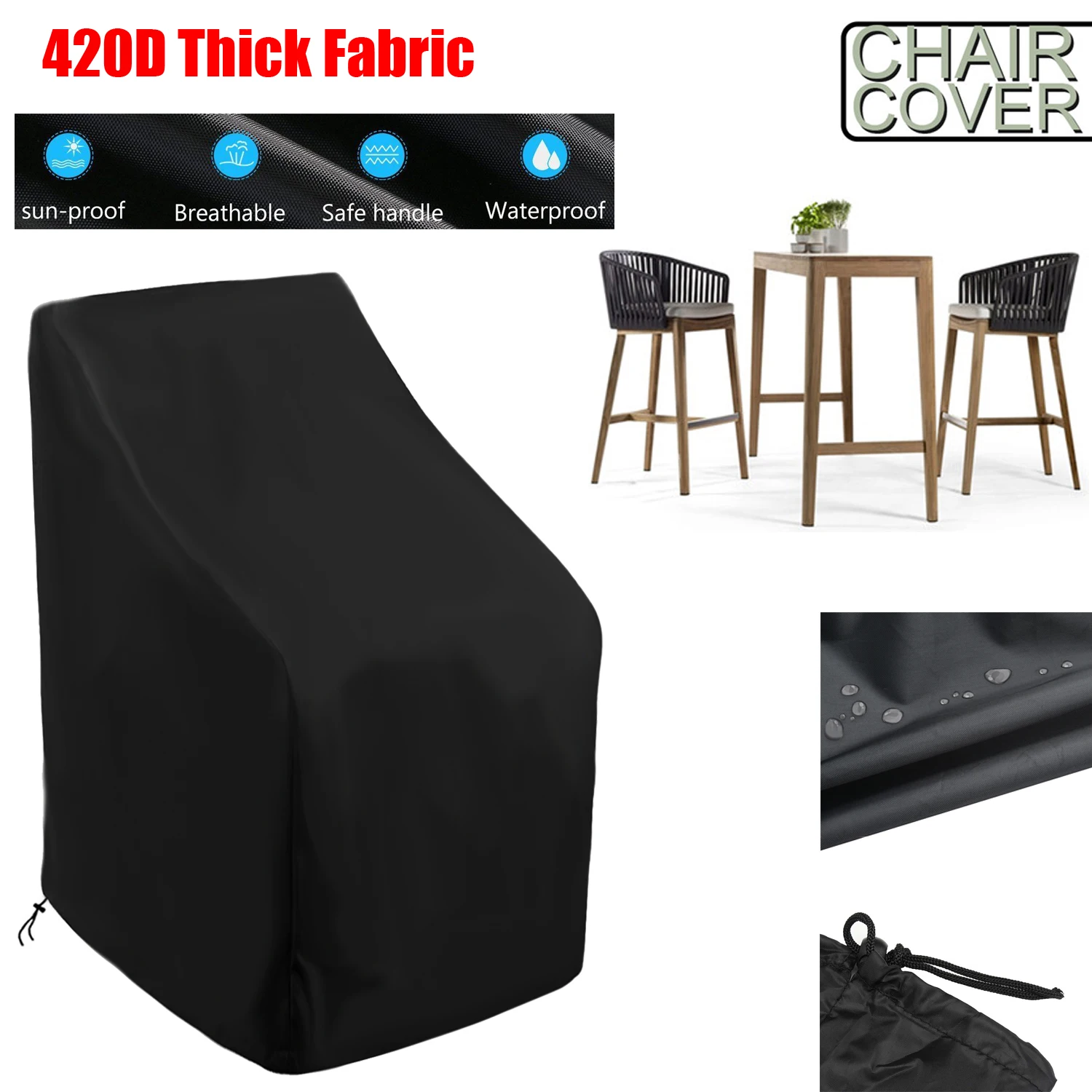 1 шт. 210D/420D Чехол для стула Водонепроницаемый Открытый Чехол для Штабелируемых стульев садовые парки патио стулья мебель Прямая поставка