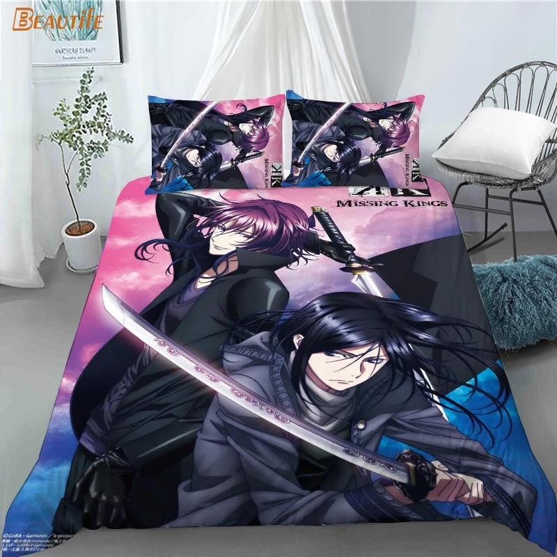 ホット販売kプロジェクトアニメ1布団カバー2枕カバーポリエステル生地寝具セット家族少年子供セット布団カバーセット1125 Aliexpress