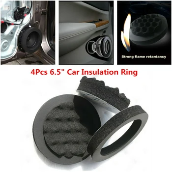 

6.5inch Soundproof Ring 4Pcs Set Woofer Wavy Design Speaker Noise Insulation Vehicles Interior Accessories