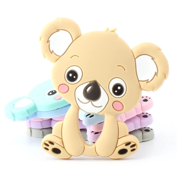 Keep&Grow 1pcs Baby Animal Silicone Teethers Dog Dinosaur Koala Baby Teething Product Accessories For Pacifier Chains BPA Free 2