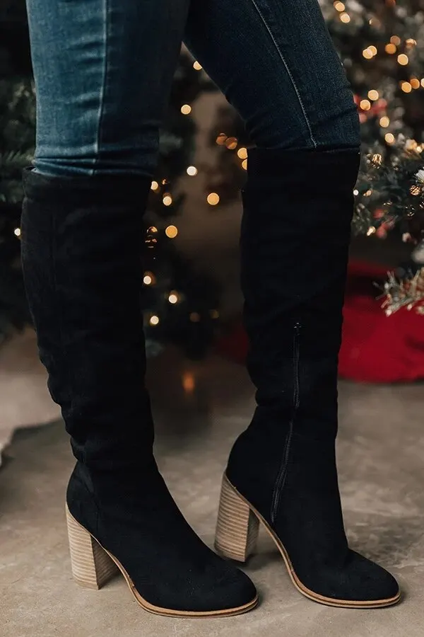 Женские сапоги до колена; пикантная женская обувь на высоком каблуке со шнуровкой; зимние сапоги на шнуровке; теплые модные ботинки; Размеры 35-43;