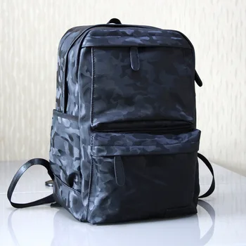 

Men Backpack Waterproof PU Leather Travel Bag Camouflage Backpack Business Leisure Men's Backpack Fashion Trend Backpack