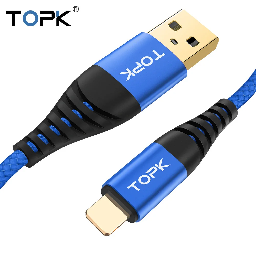 

TOPK AN42 USB Cable for iPhone 11 Pro Max Xs Max 8 7 6 Plus 5 5s iPad Fast Charging Charger Mobile Phone Cable 1M 2M 3M