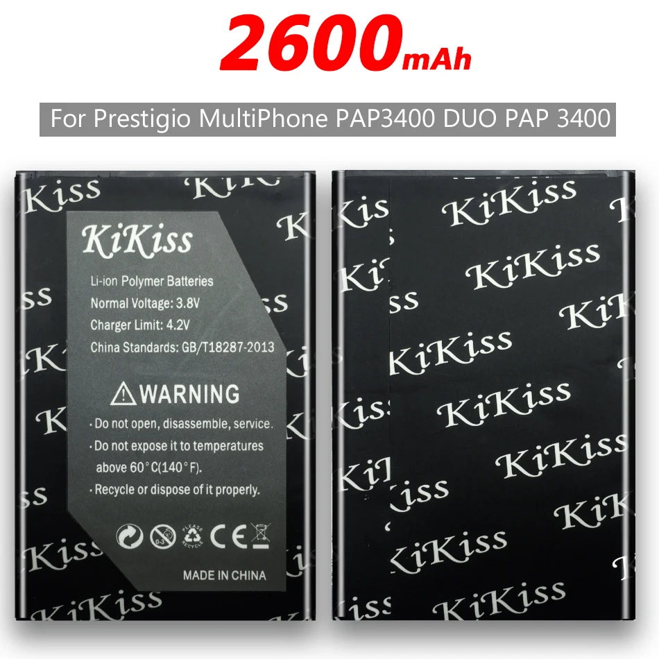 2600 мАч аккумулятор большой емкости для Prestigio MultiPhone PAP3400 DUO PAP 3400 мобильный телефон литий-ионный полимерный аккумулятор