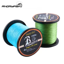 Angryfish 1000m 4 fios trançado linha de pesca forte pe linha de pesca multifilamento durável fishline