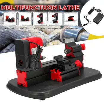 

Mini Motorized Metal Lathe Processing Mini Metal Lathe Variable Speed Lathe Metal Lathe DIY Tool Woodworking 20000rpm Power Tool