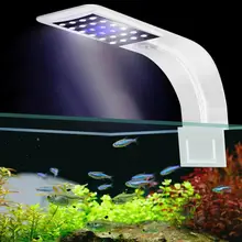 Luz LED impermeable Superfina para acuario, iluminación para cultivo de plantas acuáticas, lámpara de Clip, Cable de enchufe europeo, suministros para peces, 10W