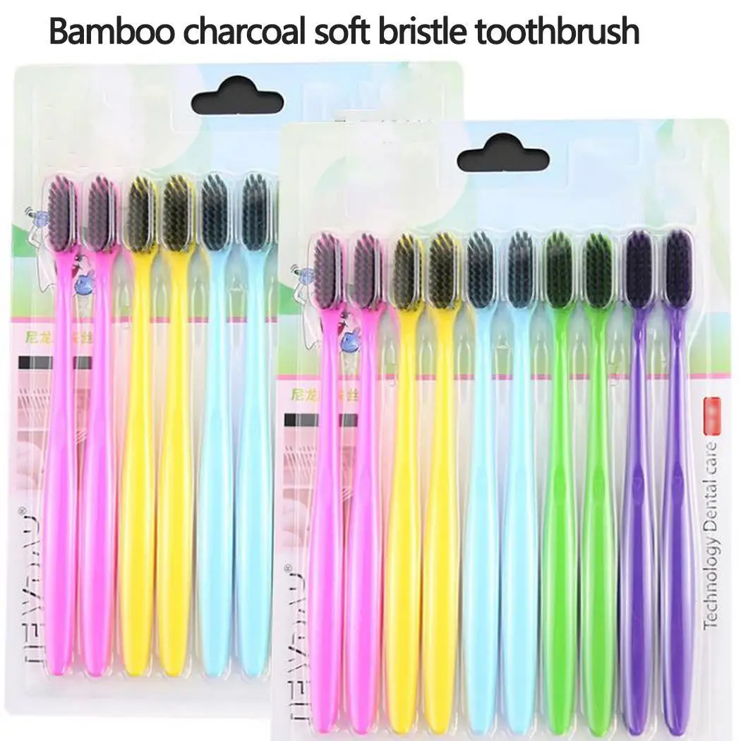 10 шт./компл. взрослых мягкие Зубная щётка, как показано на рисунке дома цветная ручка зубная щетка для ухода за полостью рта