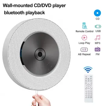 

Portable Wall Mountable CD DVD Player with bluetooth Home Audio Boombox with Remote Control FM Radio Built-In HiFi Speakers