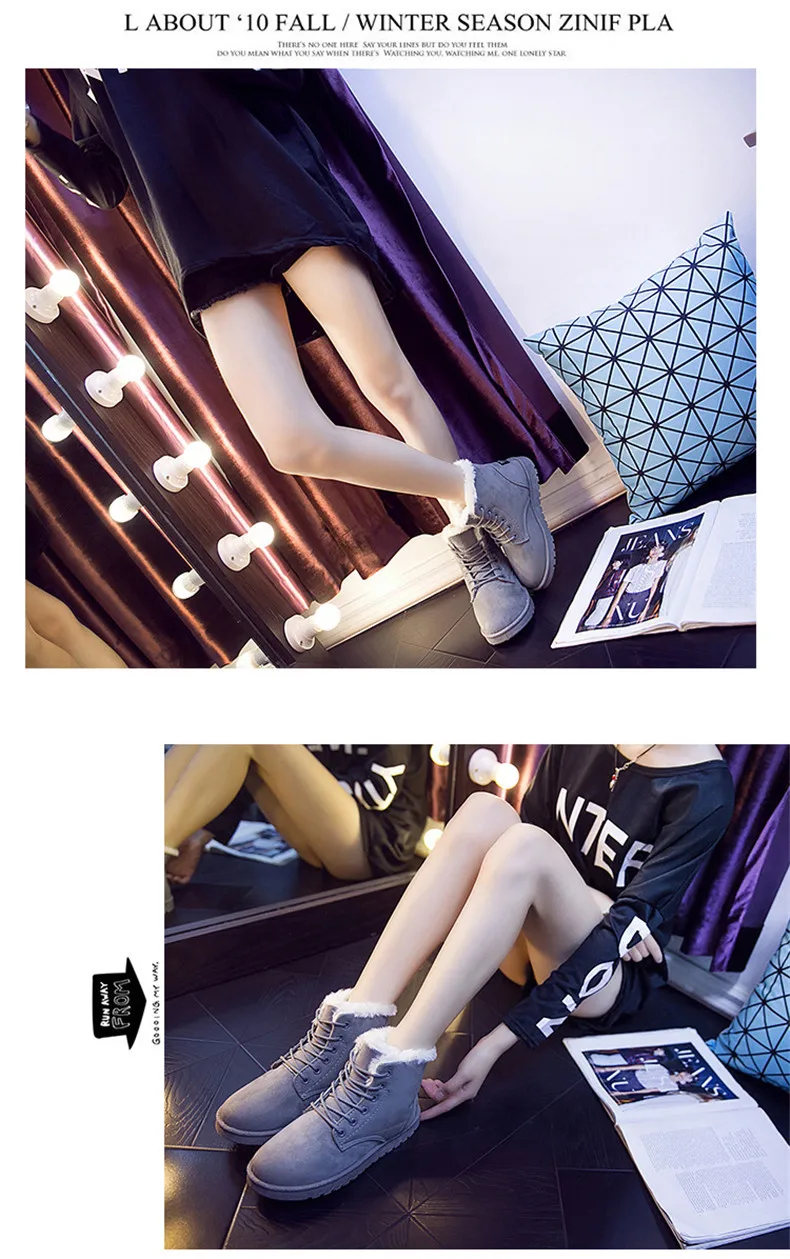 Pink Flock Warm Cotton Women Boots Cheap Winter Shoes Casual High top Fur Flats Outdoor Hot Women Snow Boots botines mujer 2021