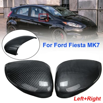 

ABS plastic Side Mirror Cover Exterior Door For Ford FIESTA MK7 Black Durable