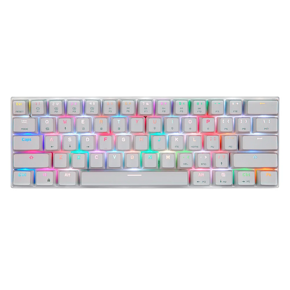 Bluetooth Проводная Механическая клавиатура с цветовой моделью RGB Подсветка 61 клавиши клавиатуры для планшетных компьютеров DQ при падении