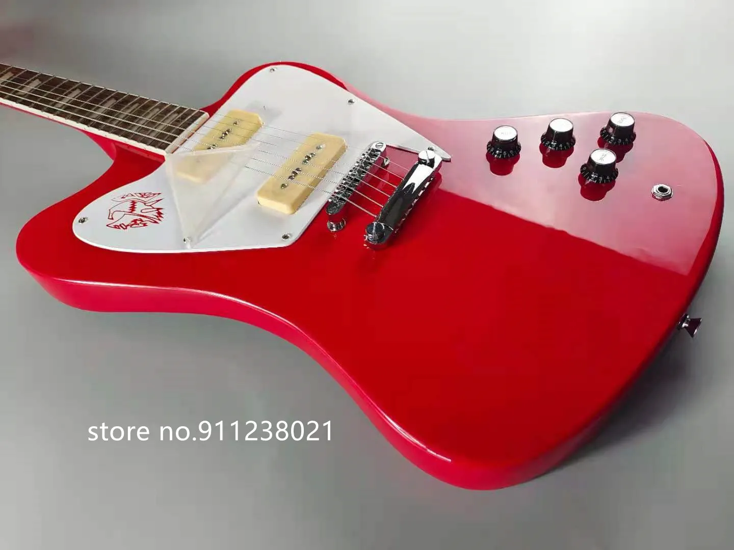 高品質のエレキギター Firebird楽器 赤 色 ロゴ カスタマイズ可能 エレキギター Aliexpress