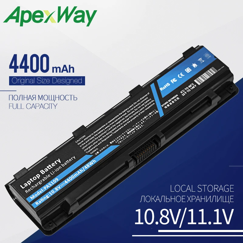 Apexway PA5109U-1BRS ноутбук Батарея для Toshiba Satellite C50 C50D C55 C55D C55Dt PA5108U-1BRS PA5110U-1BRS