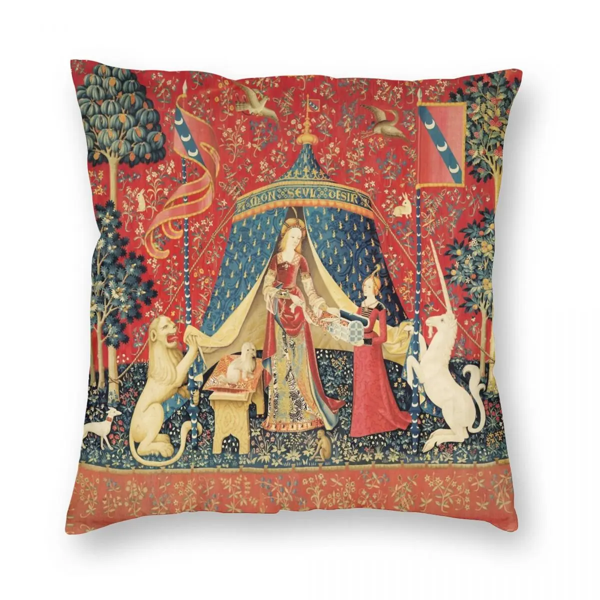 

Женский чехол с изображением единорога льва квадратной подушки из полиэстера и льна, бархатный чехол с принтом на молнии, декоративный чехол для дивана и подушки