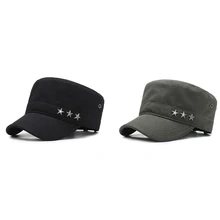 Модная летняя мужская и женская кепка в стиле милитари, винтажная Мужская кепка с плоским верхом, кепка с регулируемым креплением от солнца