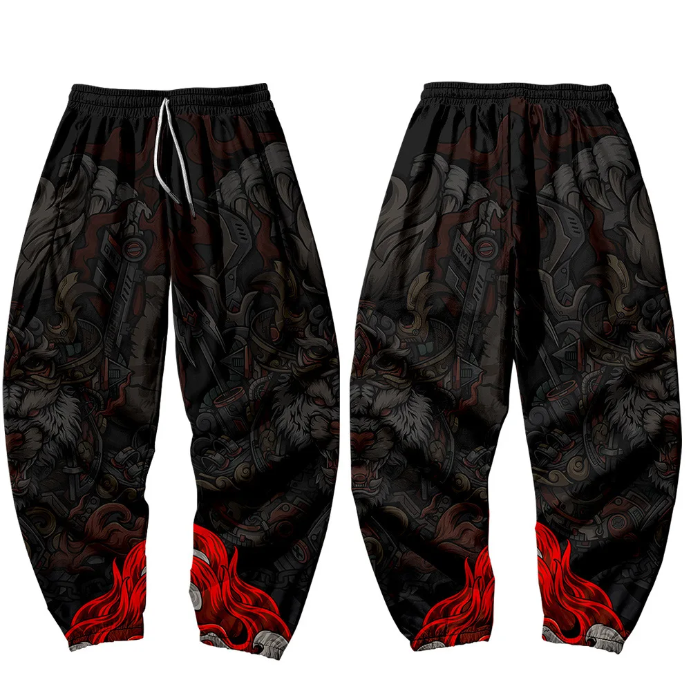 Men's Harajuku Jogger Trousers Japanese Style Anime Sweatpants Multi Pocket Long Cargo Plus Size 4XL 5XL 6XL