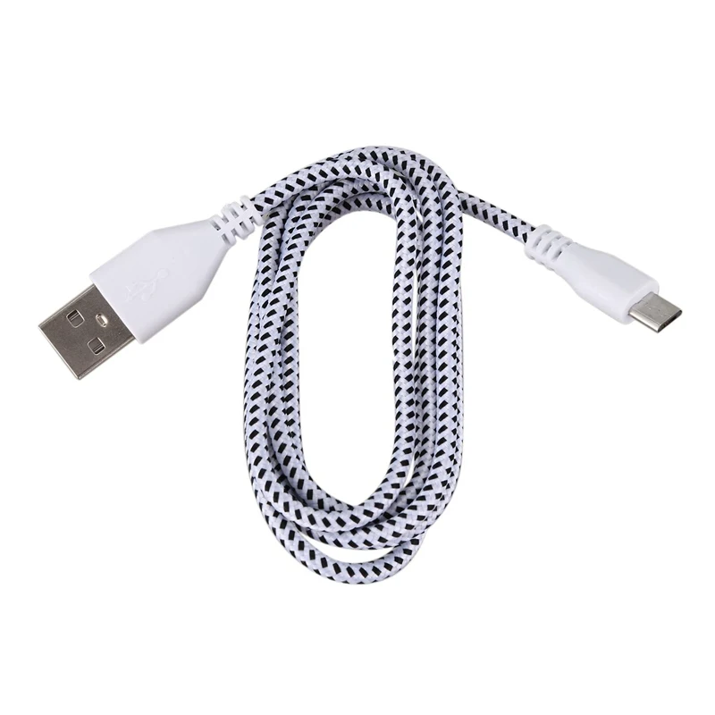 

1M Braided Fabric Mini USB Data&Sync Charger Cable Cord For Cell Phone White