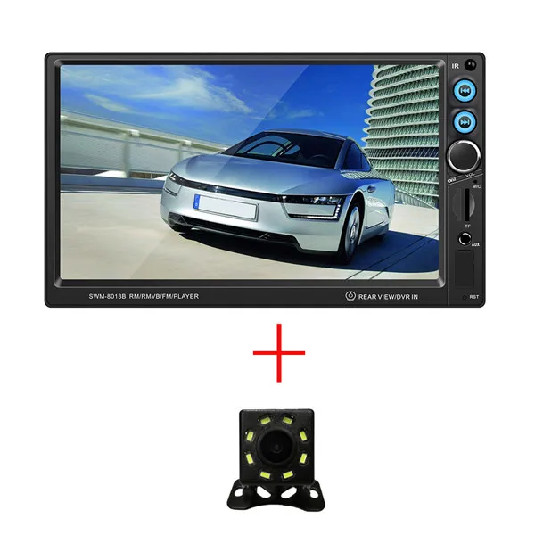 with camera 8 led Автомобильная Радио " HD Авторадио мультимедийный плеер 2 din сенсорный экран Авто Стерео MP5 Bluetooth AUX USB TF FM камера заднего вида 8013B - Цвет: with camera 8 led