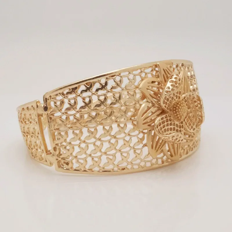 Kingdom Ma Wholesale Fashion Gold Color Nigerian Wedding Bridal African Necklace Bracelet Earrings Rings Sets Jewelry Set - Image 5