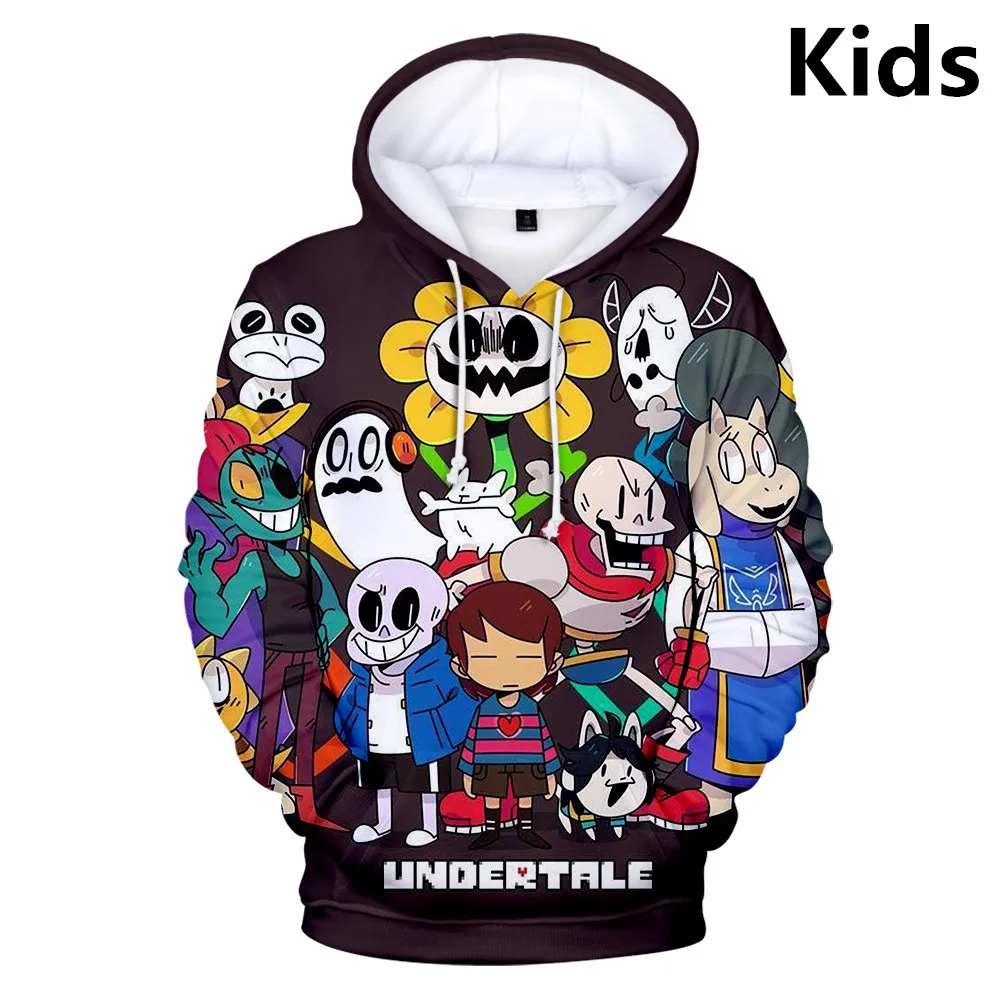 Толстовки с капюшоном для детей от 3 до 14 лет толстовка 3D принтом Undertale Sans модная