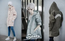 Vêtements de poupée BJD Street, cardigan à capuche imprimé, manteau assorti pour 1/3 1/4 BJD SD MSD SD17 oncle POPO68 SSDF vêtements bjd