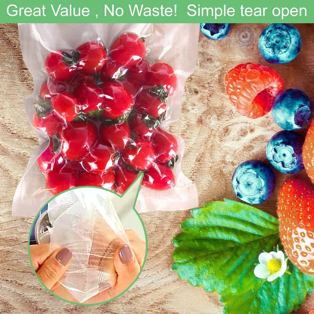 100 Quart Size 8 x 12 Embossed Food Saver Vacuum Sealer Freezer Bags for  Seal a MealBPA Free Heavy Duty Sous Vide Bags - AliExpress