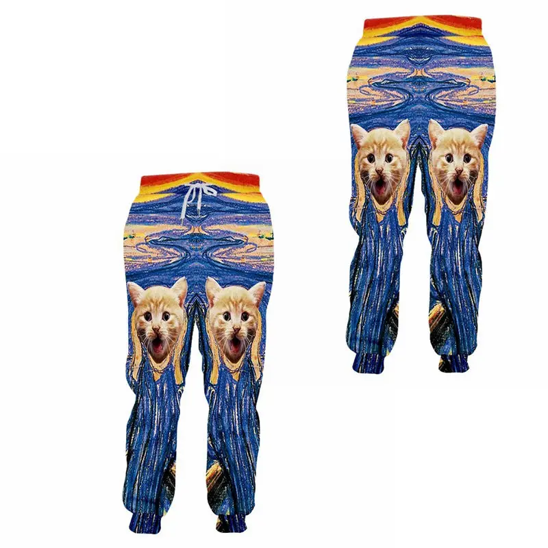 3d sweatpants Цветные мужские брюки с 3D-принтом «сюрприз», «голова кошки», штаны для бега, забавные штаны унисекс, спортивные штаны, штаны в стиле хип-хоп - Цвет: 3d sweatpants