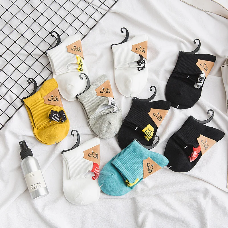 Fashion Christmas Socks New Cotton Korean Solid Color Street Style Casual Breathable Perspiration Women's |