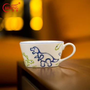 

Cartoon Porcelain Dinosaur Mug Breakfast Milk Soup Cups Japanese Tableware Kitchen Utensils Cute Animal Mugs Gift For Baby Child