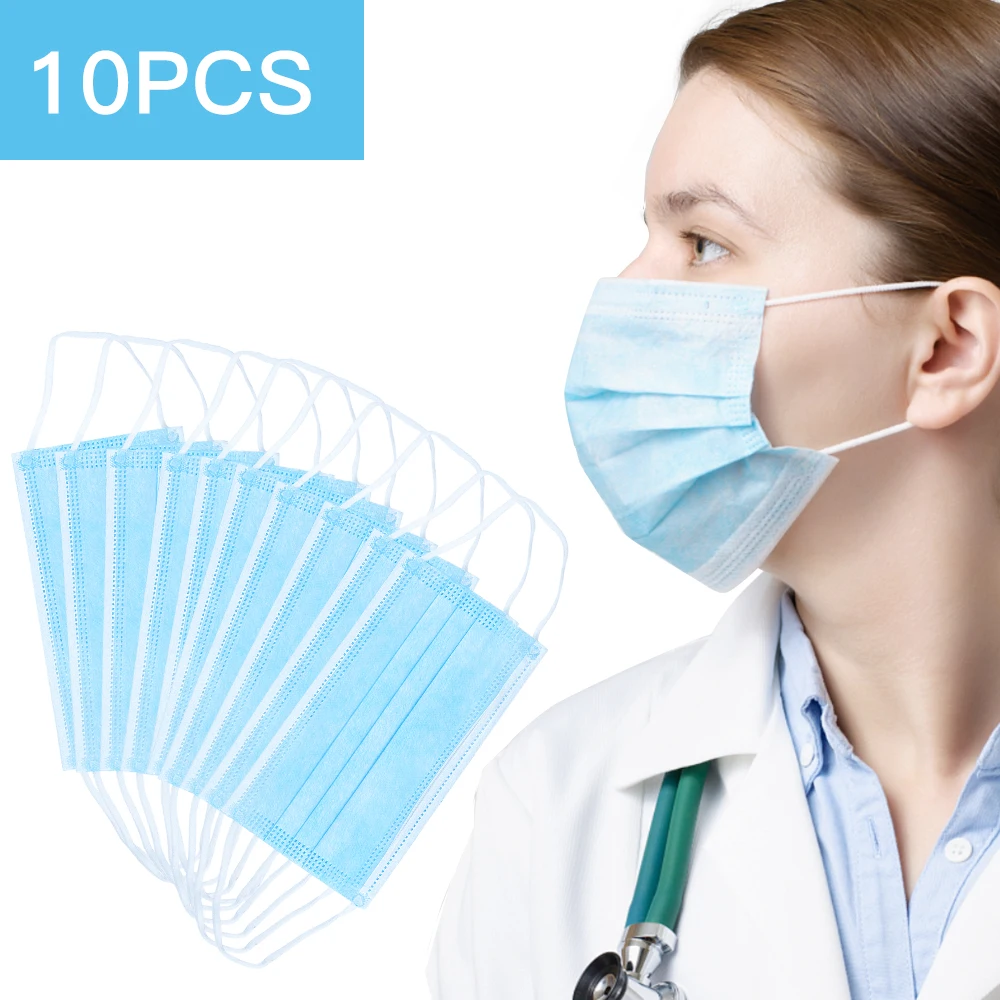 

New Blue Disposable 3 Layers Non-woven Anti Dust Mouth Face Mask Prevent Anti Bacteria Face Mouth Masks Support Dropshipping
