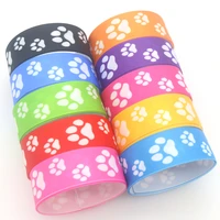 DHK 7/8” 5yards Dog and Paw Printed Grosgrain Ribbon Accessories Material Headwear Decoration DIY Sewing Craft C1995