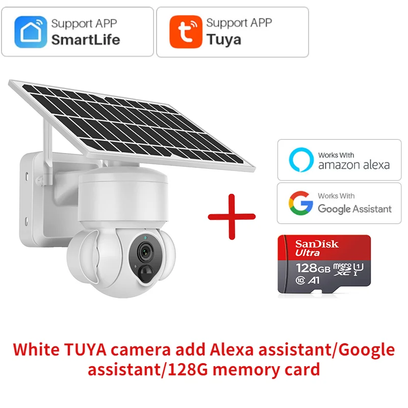 cheap home security cameras INQMEGA TUYA Camera with Solar Panel, PIR Motion Detection, Can Be Installed Separately, Video Surveillance CCTV Supports Alexa cheap outdoor security cameras Surveillance Items