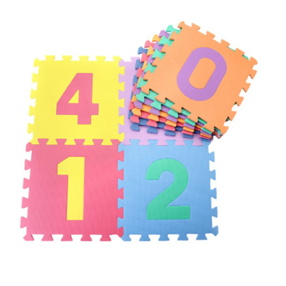 

10Pcs EVA Foam Puzzle Kid Rug mat Number Pattern Baby Play Mat Developing Mat Carpet Joint Indoor activity for Children Game pad