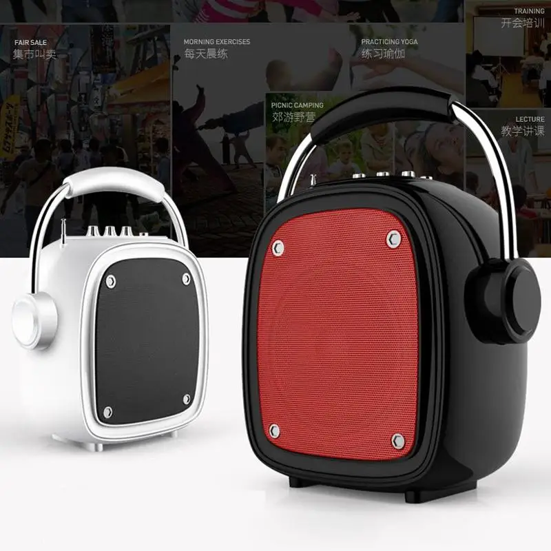 

10W Wireless Outdoor Speaker bluetooth Subwoofer Loudspeaker Support TF Card U Disk AUX FM for Singing Show Easy carry