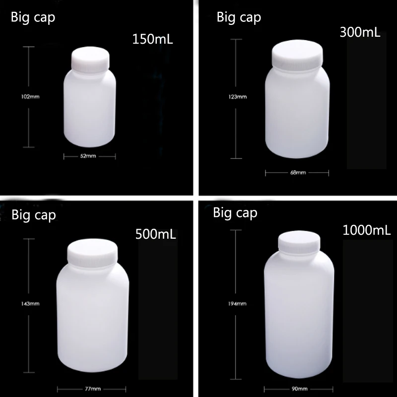 50 мл-2000 мл с широким горлышком пластиковая бутылка для образцов HDPE лабораторная бутылка для реагента